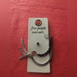 Free People Silver and Black Ear Party Set